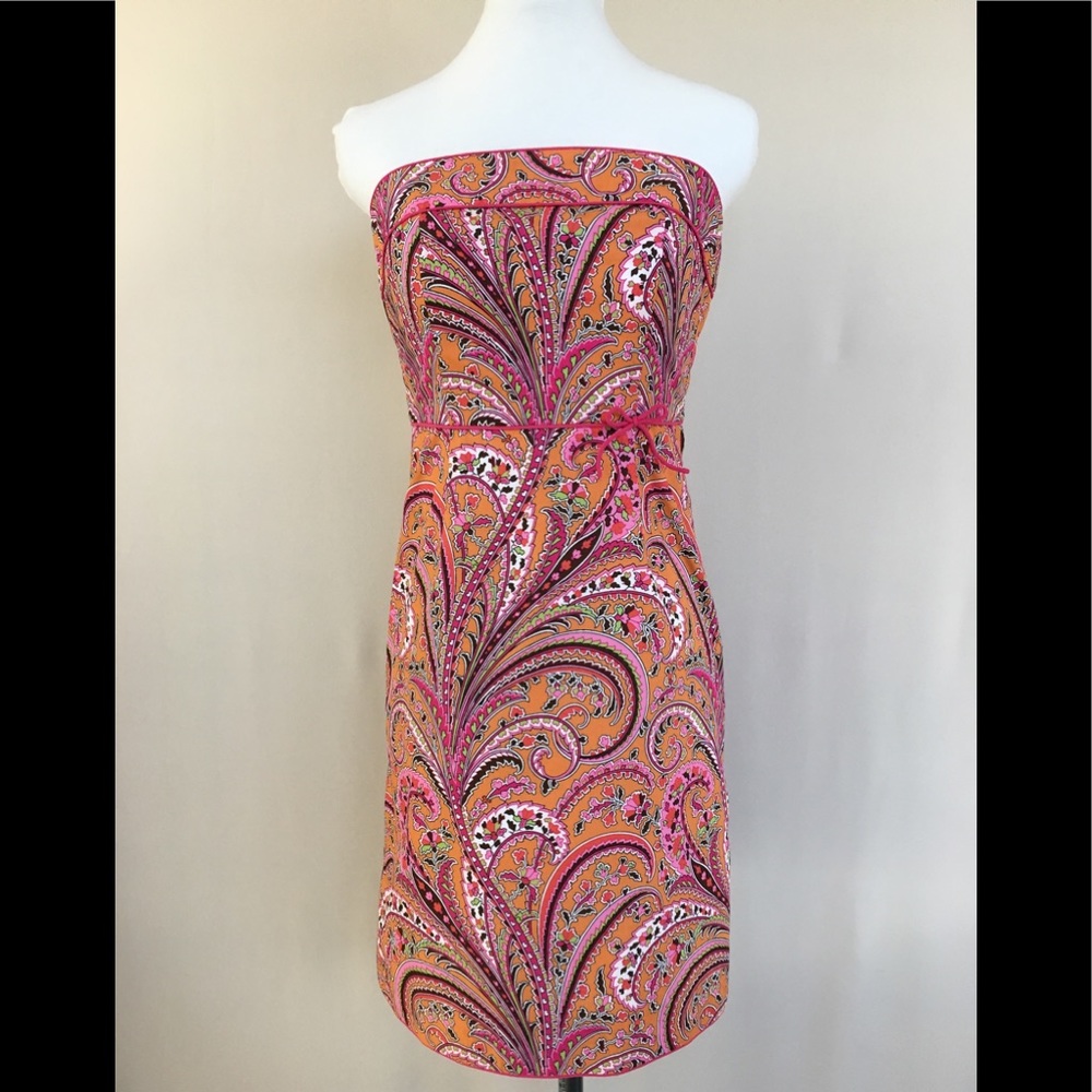 J. Crew Paisley Strapless Dress Size 0